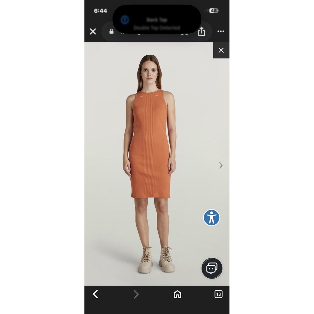 G-Star Raw Engineered Rib Tank Dress in the Burned Orange Size XXS
